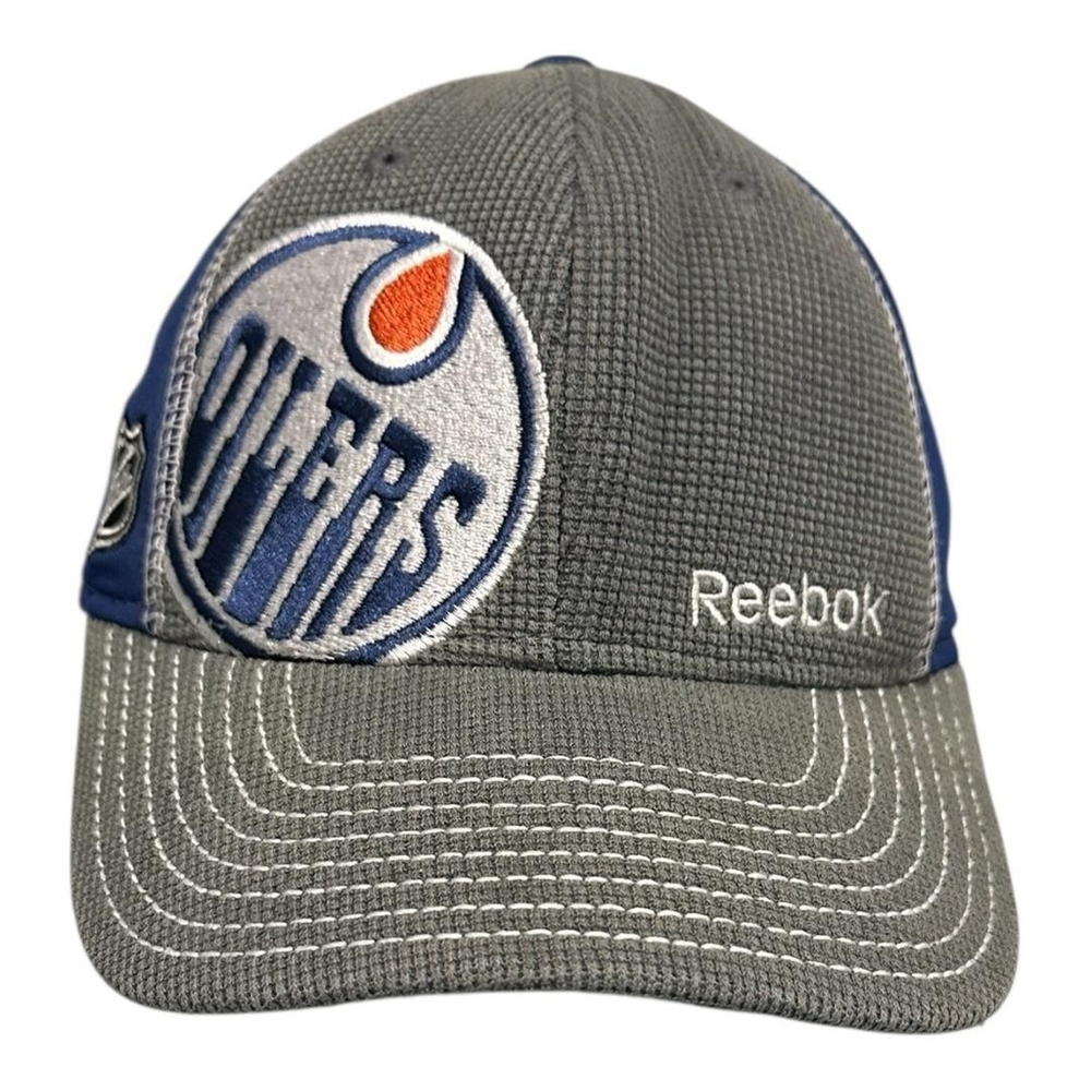 Edmonton Oilers Hat Cap Fitted Boys One Size Blue Gray NHL Hockey Reebok Youth